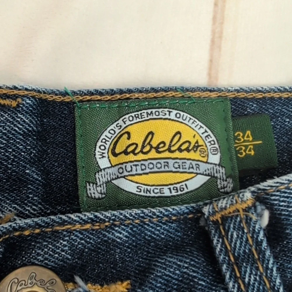Cabelas Mens Work Wear Brush Guard Hunting Denim Jeans size 34x34